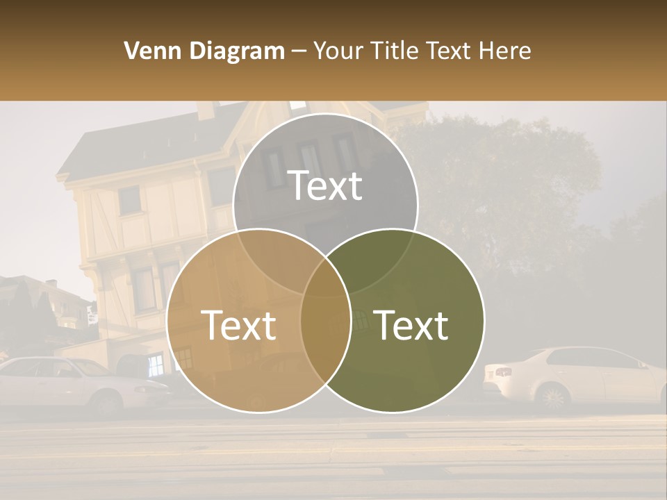 A Group Of Cars Parked In Front Of A Building PowerPoint Template