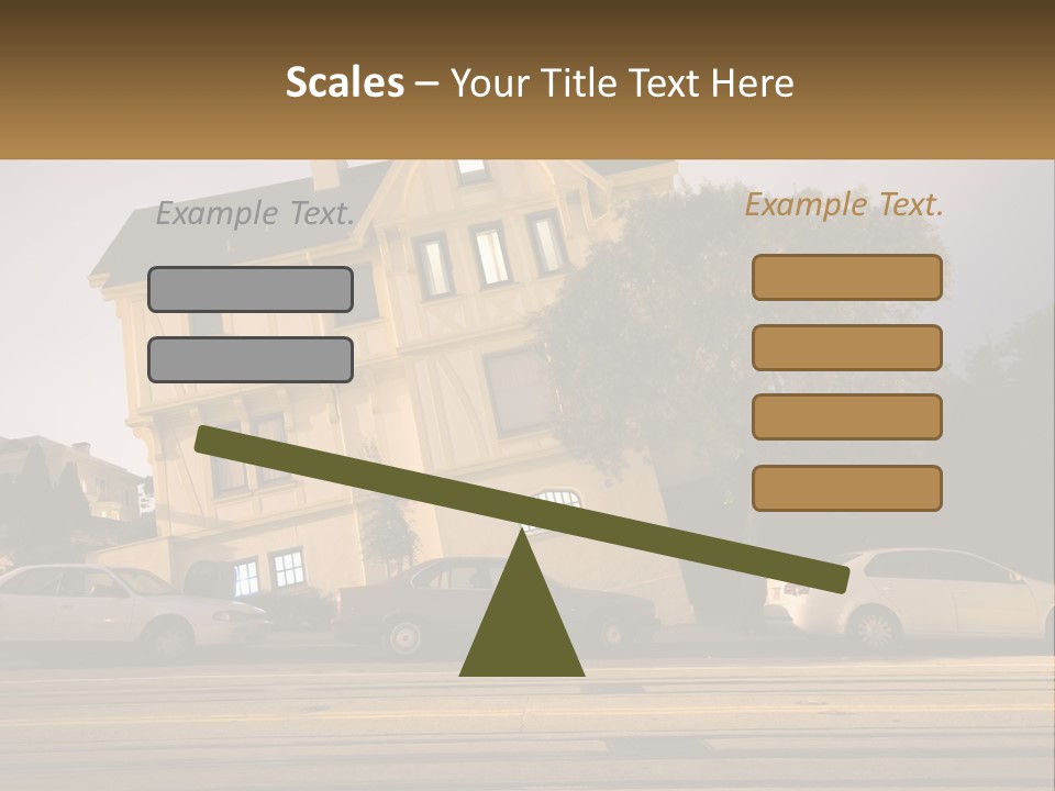 A Group Of Cars Parked In Front Of A Building PowerPoint Template