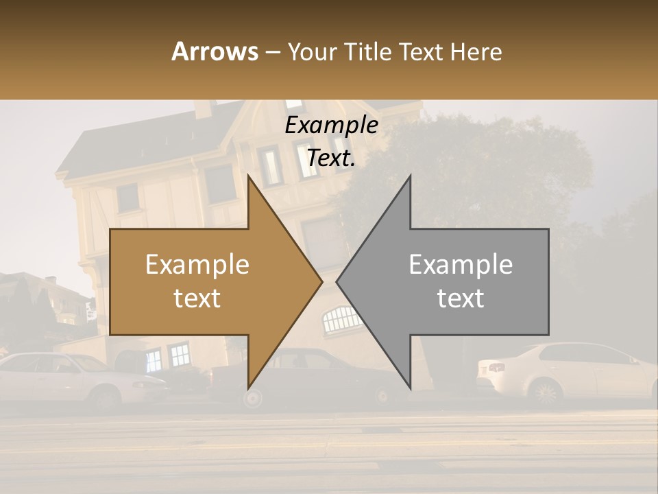 A Group Of Cars Parked In Front Of A Building PowerPoint Template