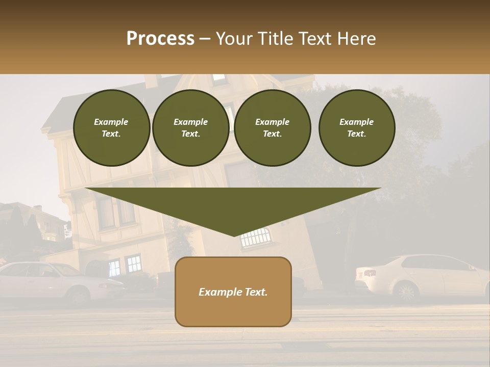 A Group Of Cars Parked In Front Of A Building PowerPoint Template