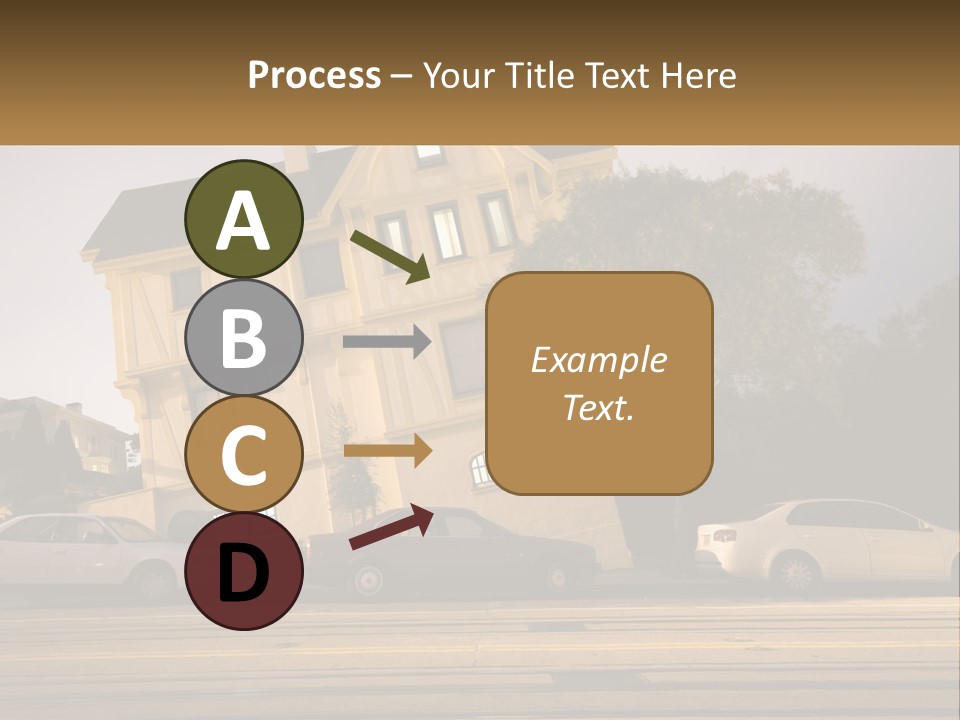 A Group Of Cars Parked In Front Of A Building PowerPoint Template