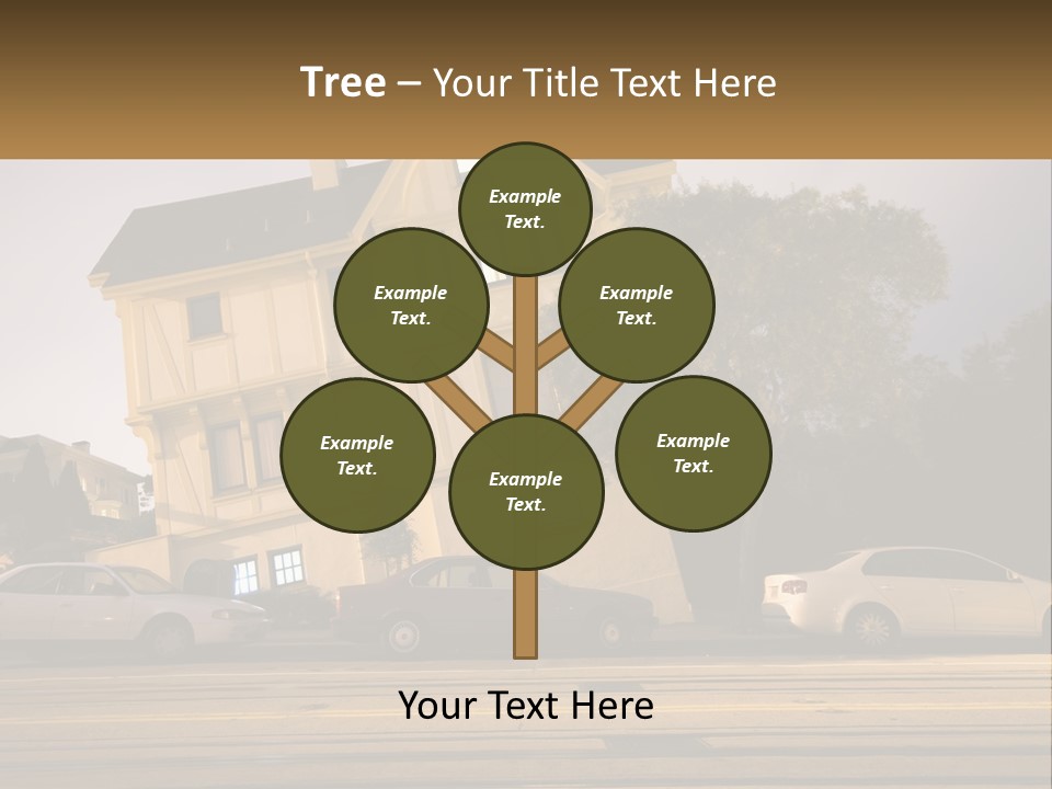 A Group Of Cars Parked In Front Of A Building PowerPoint Template