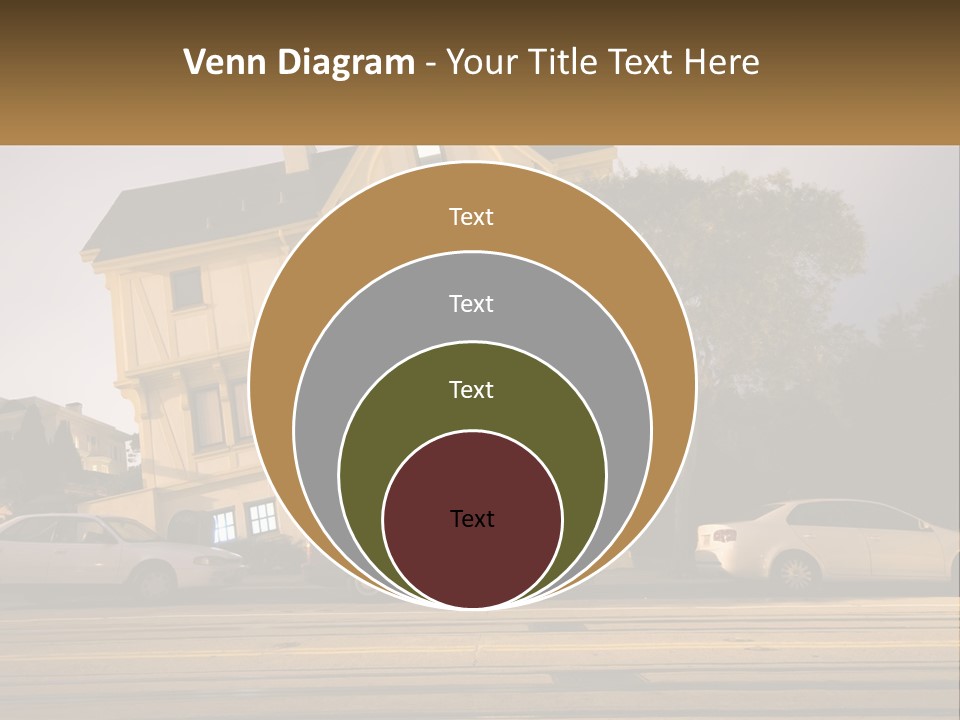 A Group Of Cars Parked In Front Of A Building PowerPoint Template