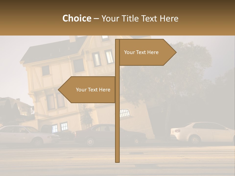A Group Of Cars Parked In Front Of A Building PowerPoint Template