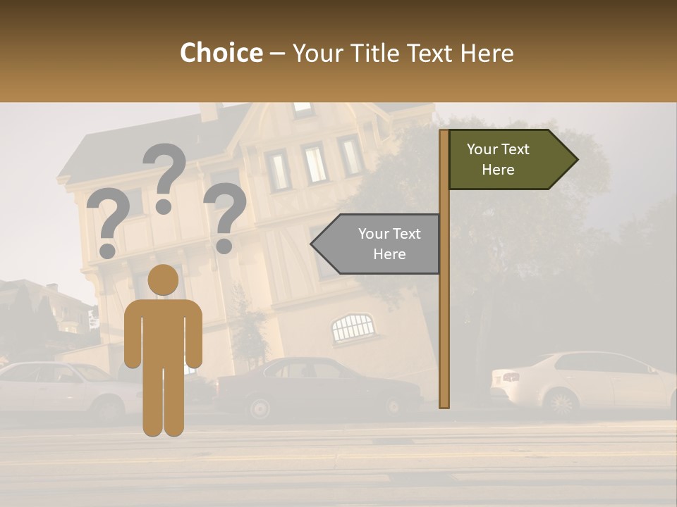 A Group Of Cars Parked In Front Of A Building PowerPoint Template