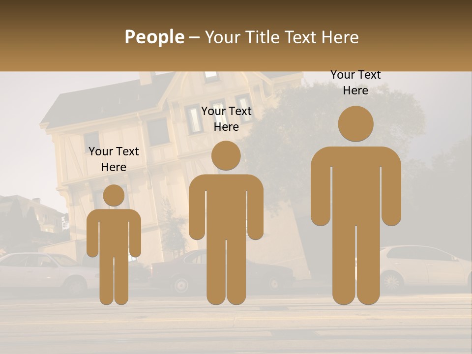 A Group Of Cars Parked In Front Of A Building PowerPoint Template