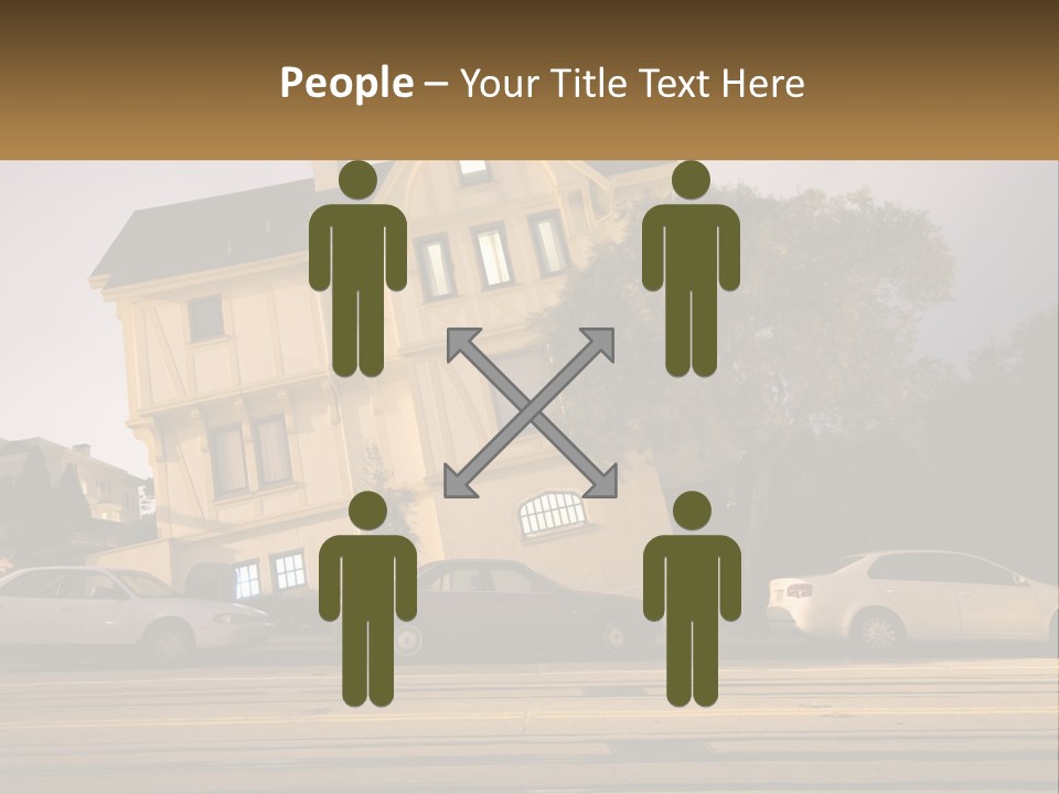 A Group Of Cars Parked In Front Of A Building PowerPoint Template