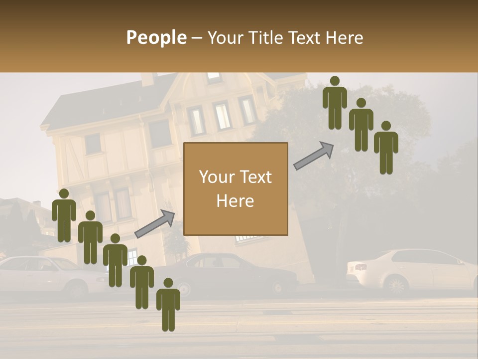 A Group Of Cars Parked In Front Of A Building PowerPoint Template
