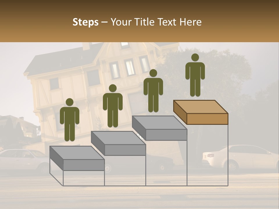 A Group Of Cars Parked In Front Of A Building PowerPoint Template