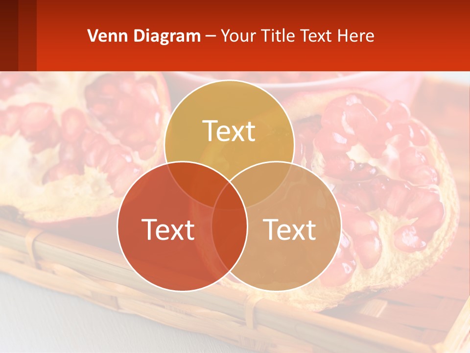 A Pomegranate On A Bamboo Tray With A Bowl Of Pomegra PowerPoint Template