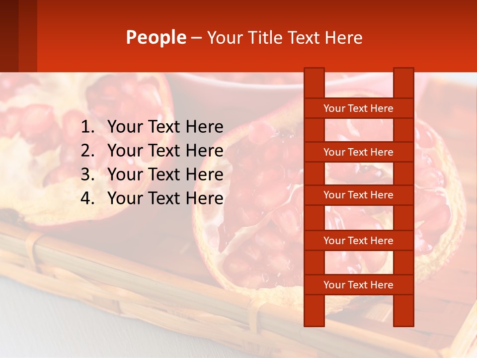 A Pomegranate On A Bamboo Tray With A Bowl Of Pomegra PowerPoint Template