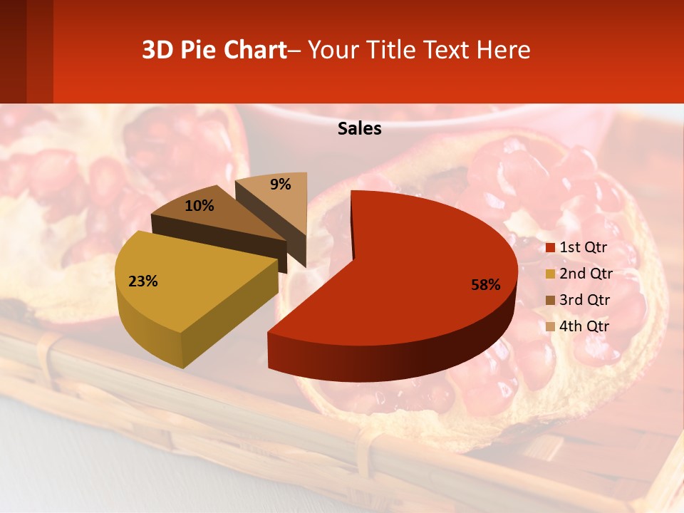 A Pomegranate On A Bamboo Tray With A Bowl Of Pomegra PowerPoint Template