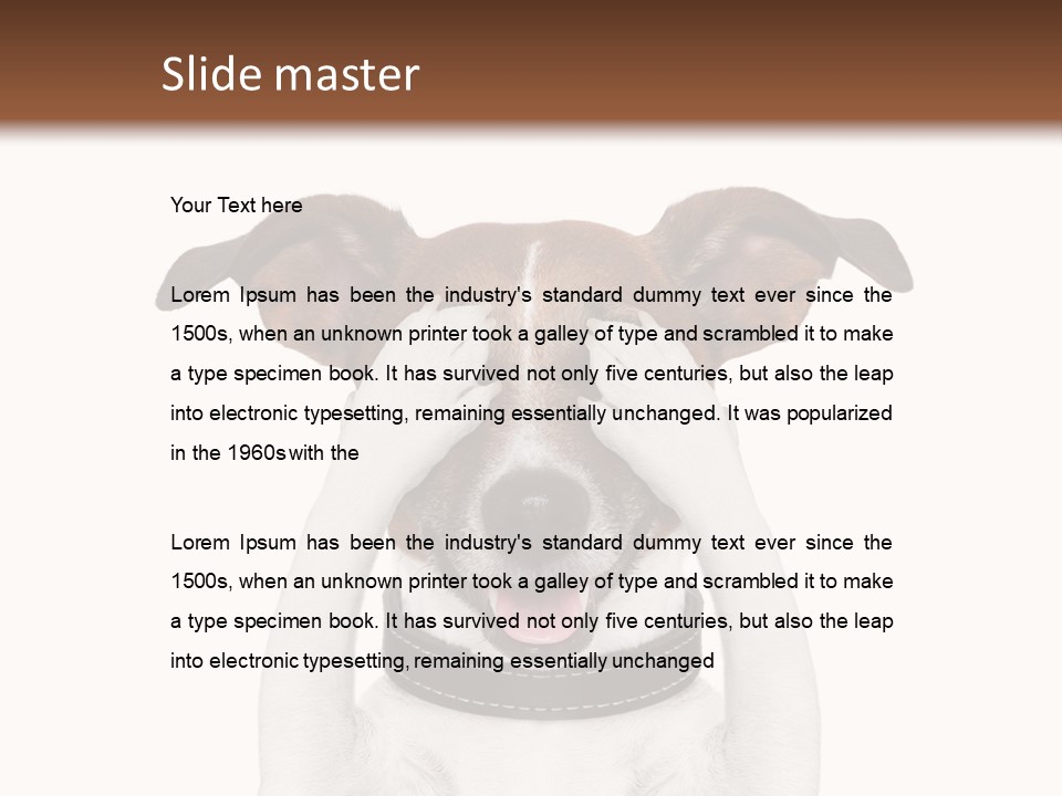 A Dog Is Covering His Eyes With His Hands PowerPoint Template
