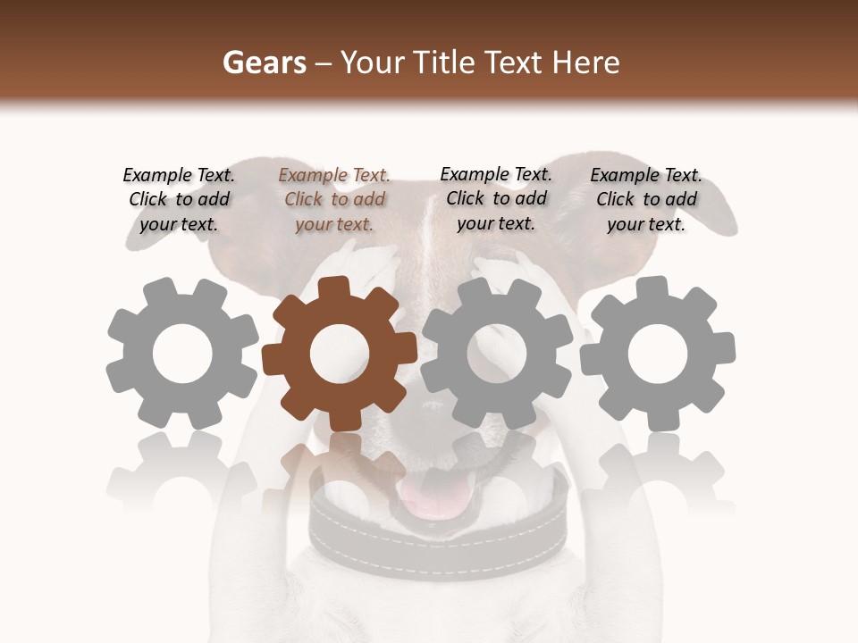 A Dog Is Covering His Eyes With His Hands PowerPoint Template