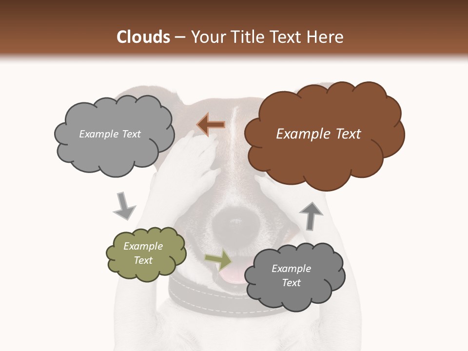 A Dog Is Covering His Eyes With His Hands PowerPoint Template