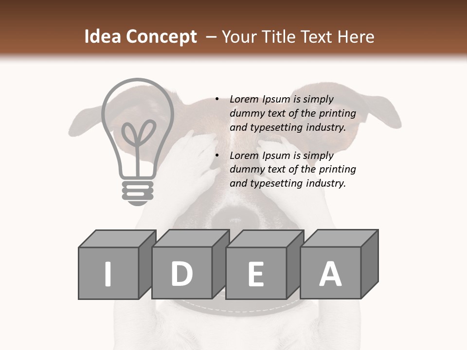 A Dog Is Covering His Eyes With His Hands PowerPoint Template