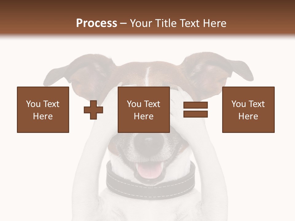A Dog Is Covering His Eyes With His Hands PowerPoint Template