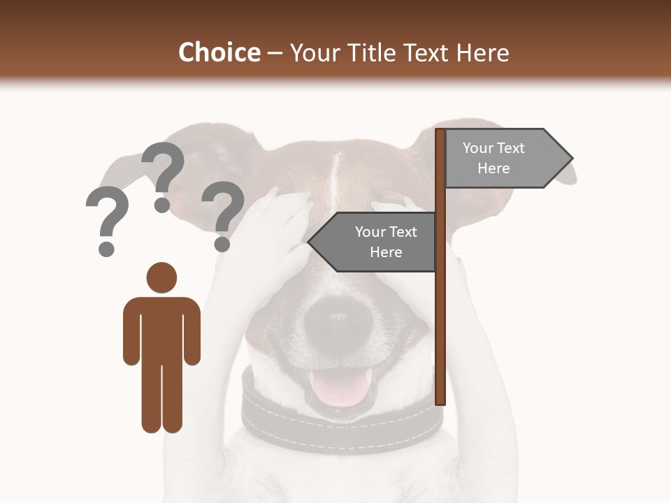 A Dog Is Covering His Eyes With His Hands PowerPoint Template