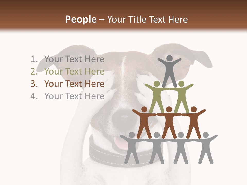 A Dog Is Covering His Eyes With His Hands PowerPoint Template