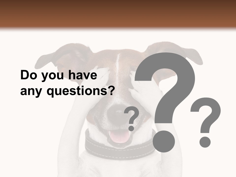 A Dog Is Covering His Eyes With His Hands PowerPoint Template