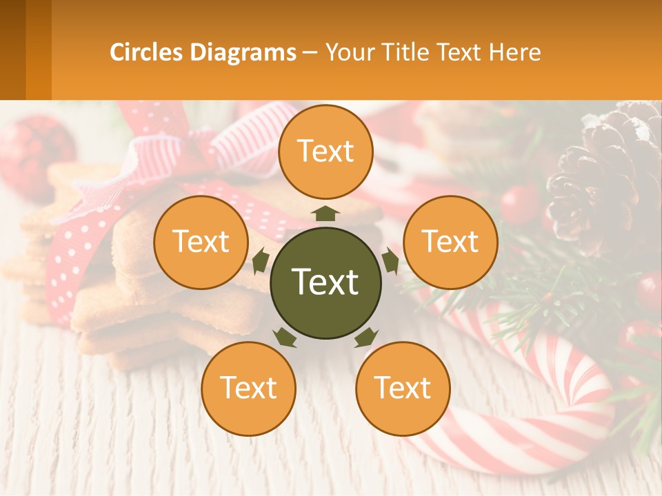 A Pile Of Cookies On A Table With Candy Canes PowerPoint Template