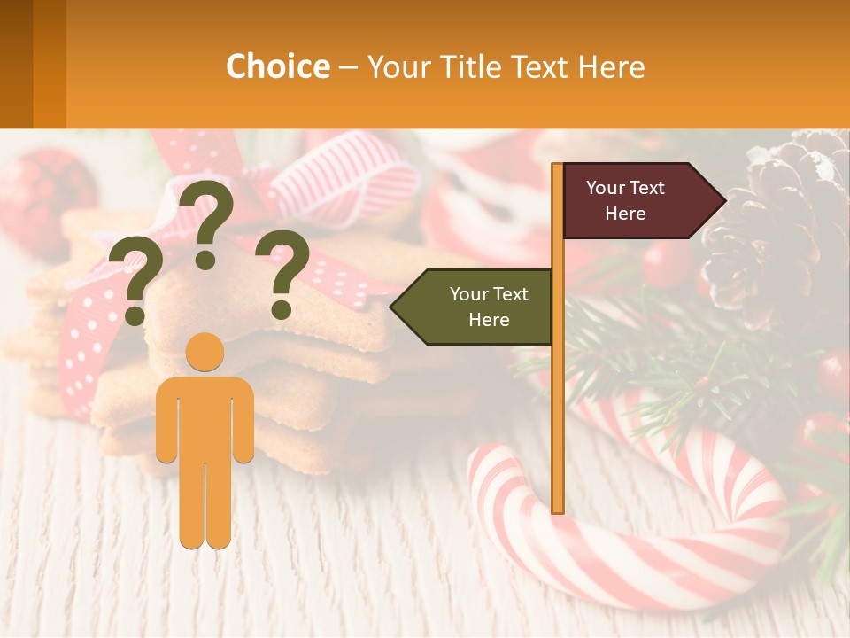 A Pile Of Cookies On A Table With Candy Canes PowerPoint Template
