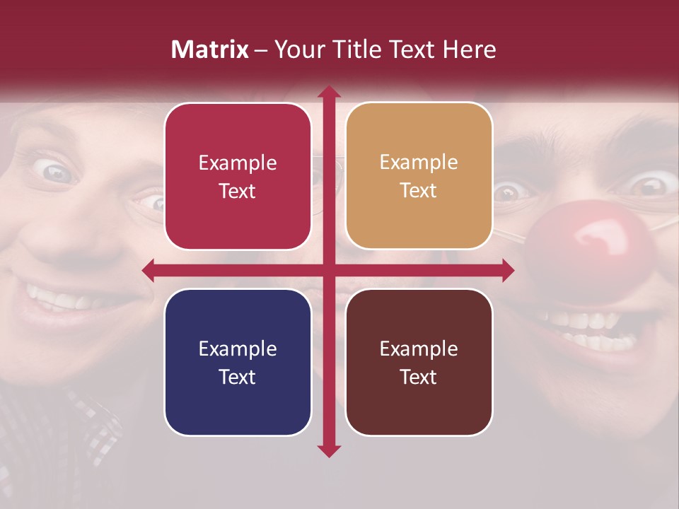 A Group Of People With Clown Noses And A Clown Nose PowerPoint Template