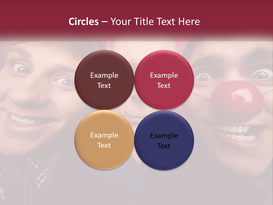A Group Of People With Clown Noses And A Clown Nose PowerPoint Template