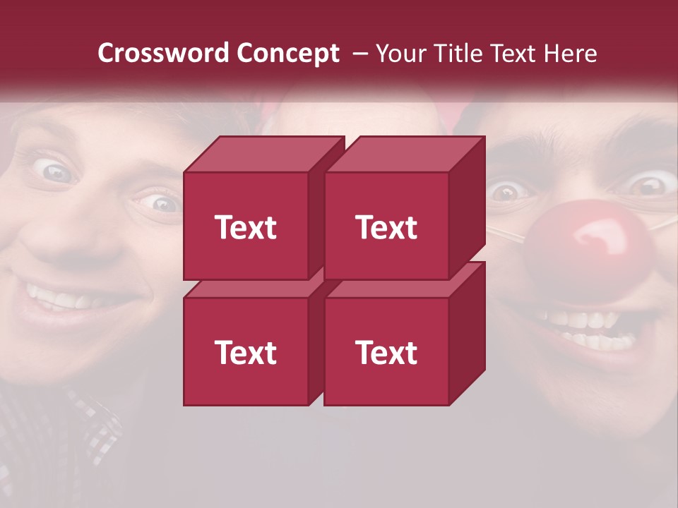 A Group Of People With Clown Noses And A Clown Nose PowerPoint Template