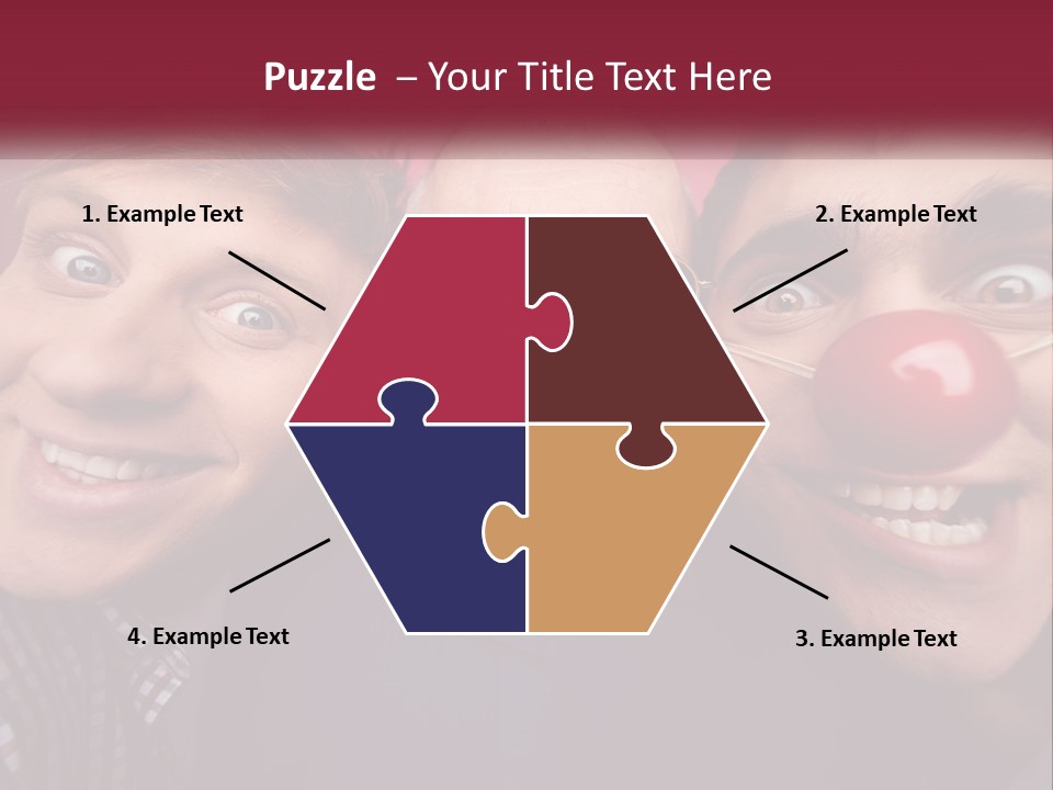 A Group Of People With Clown Noses And A Clown Nose PowerPoint Template