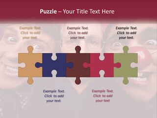 A Group Of People With Clown Noses And A Clown Nose PowerPoint Template