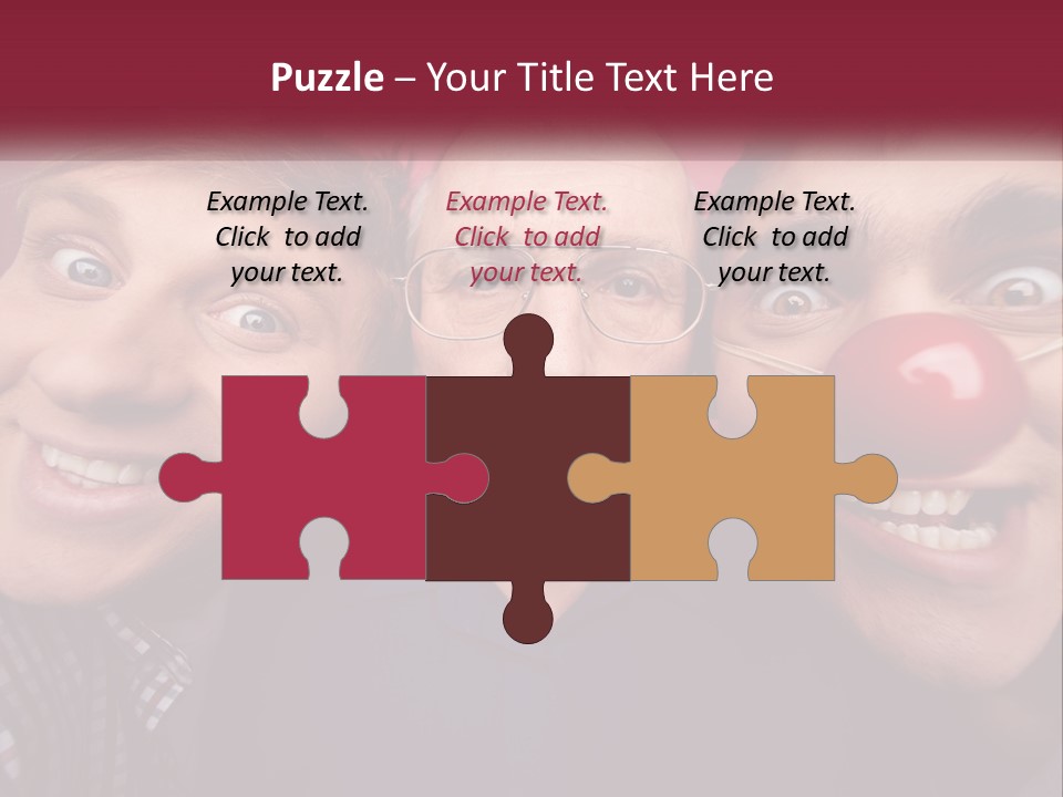 A Group Of People With Clown Noses And A Clown Nose PowerPoint Template