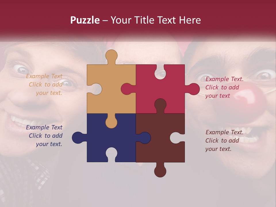 A Group Of People With Clown Noses And A Clown Nose PowerPoint Template