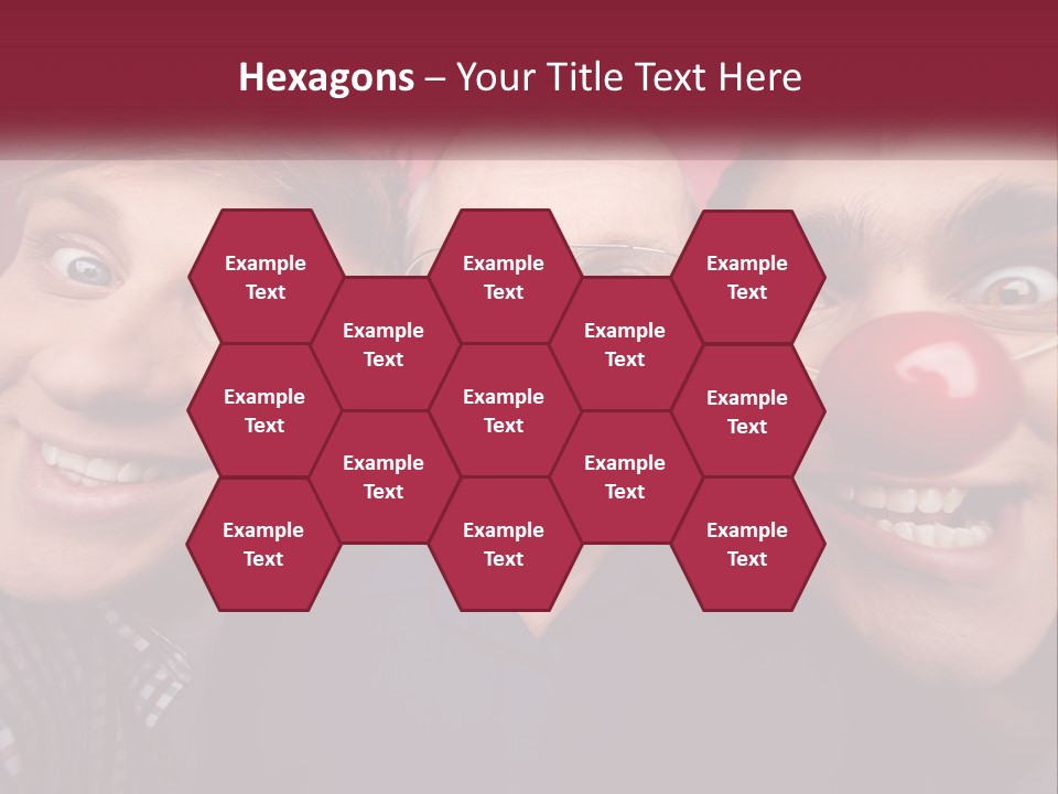 A Group Of People With Clown Noses And A Clown Nose PowerPoint Template