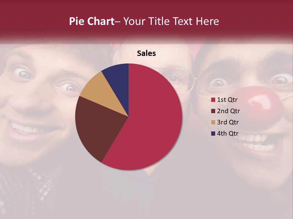 A Group Of People With Clown Noses And A Clown Nose PowerPoint Template