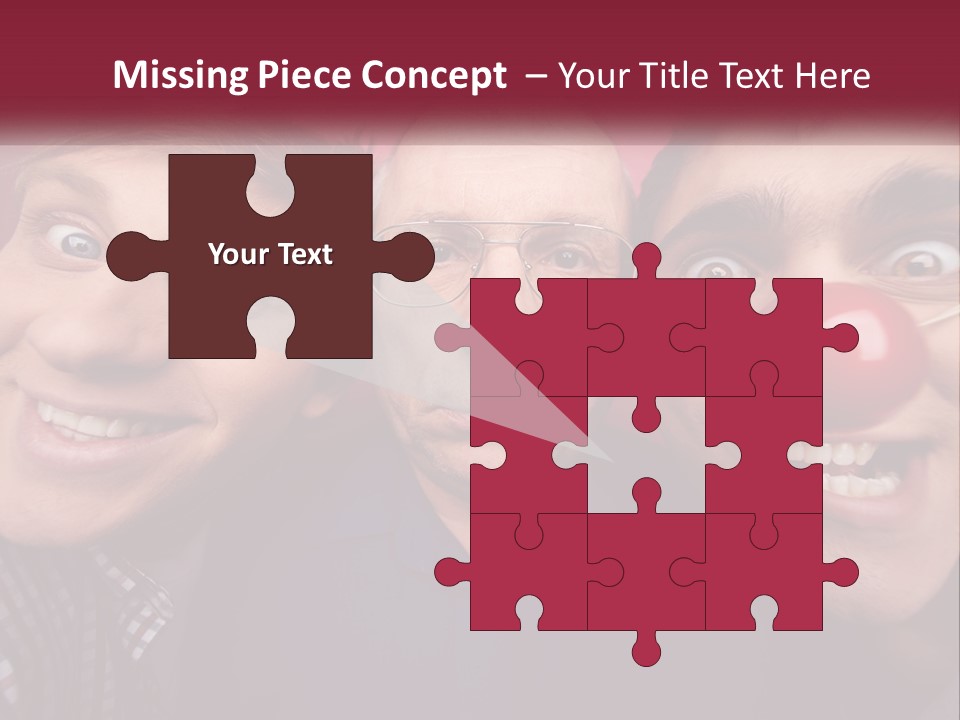 A Group Of People With Clown Noses And A Clown Nose PowerPoint Template