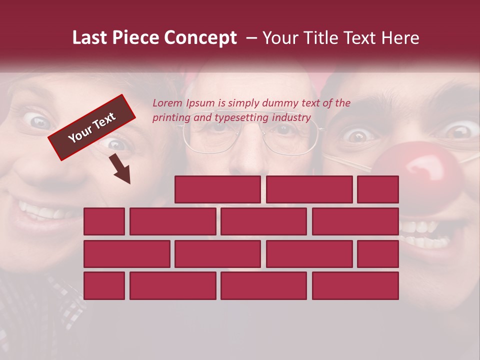 A Group Of People With Clown Noses And A Clown Nose PowerPoint Template