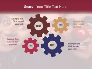 A Group Of People With Clown Noses And A Clown Nose PowerPoint Template