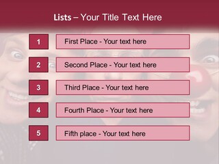 A Group Of People With Clown Noses And A Clown Nose PowerPoint Template