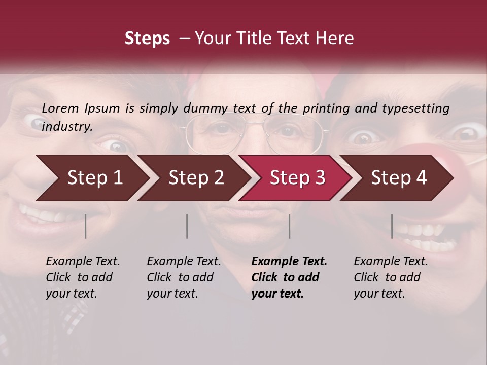 A Group Of People With Clown Noses And A Clown Nose PowerPoint Template