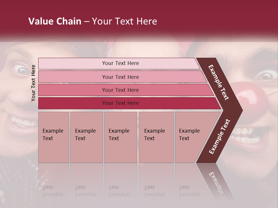 A Group Of People With Clown Noses And A Clown Nose PowerPoint Template
