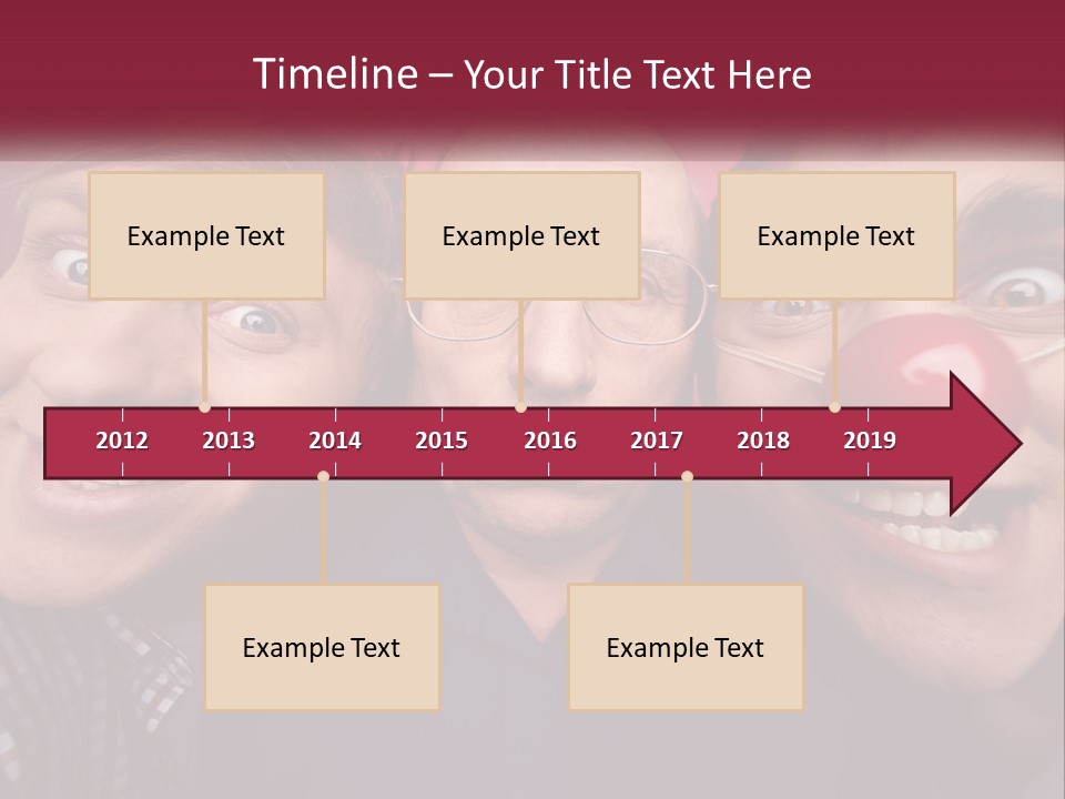 A Group Of People With Clown Noses And A Clown Nose PowerPoint Template
