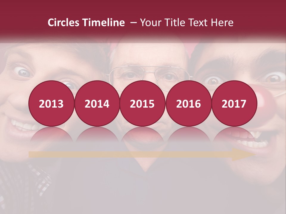 A Group Of People With Clown Noses And A Clown Nose PowerPoint Template