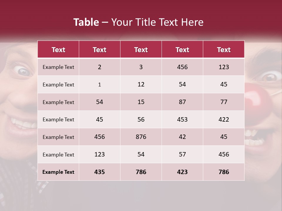 A Group Of People With Clown Noses And A Clown Nose PowerPoint Template
