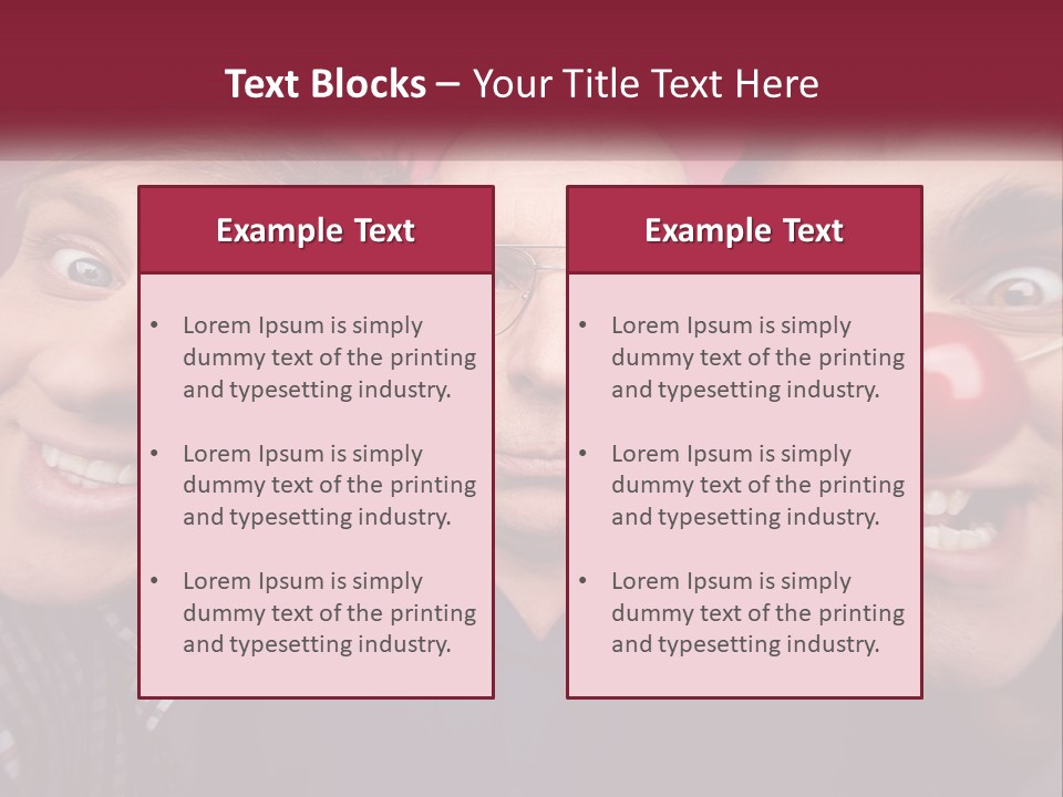 A Group Of People With Clown Noses And A Clown Nose PowerPoint Template