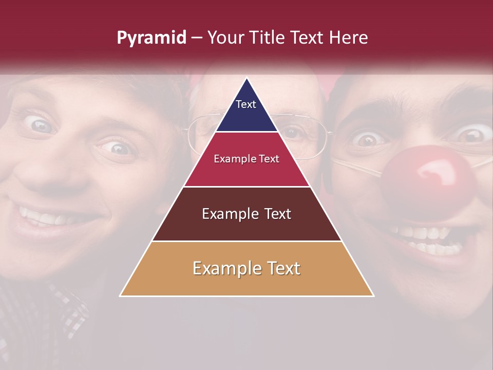 A Group Of People With Clown Noses And A Clown Nose PowerPoint Template