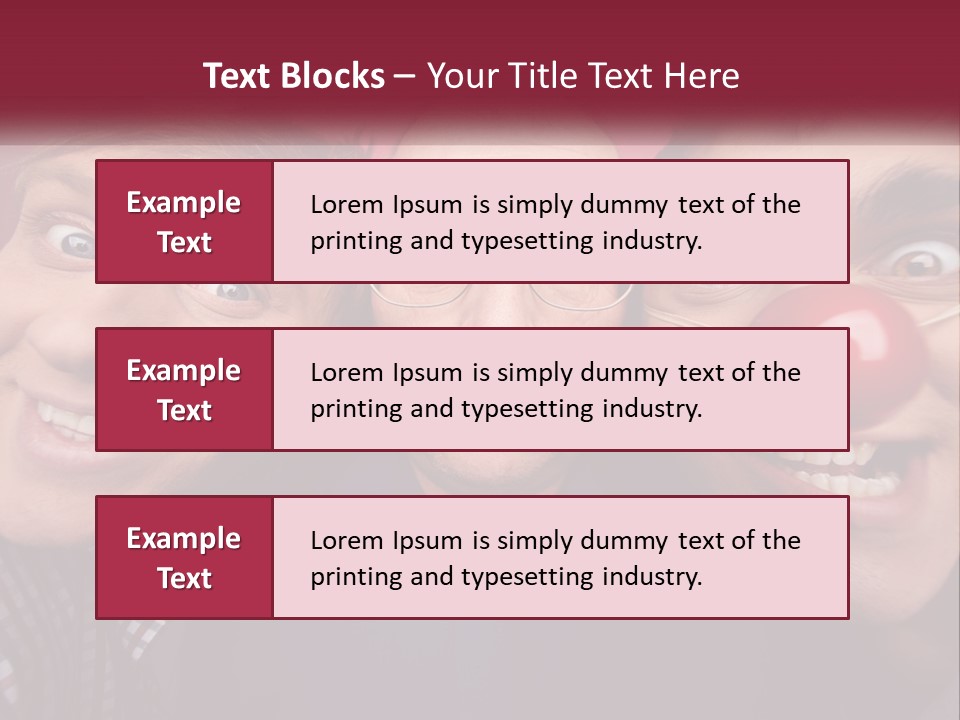 A Group Of People With Clown Noses And A Clown Nose PowerPoint Template