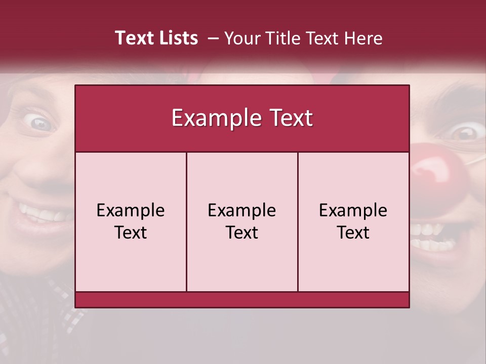 A Group Of People With Clown Noses And A Clown Nose PowerPoint Template