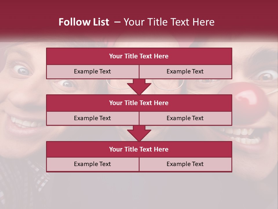 A Group Of People With Clown Noses And A Clown Nose PowerPoint Template