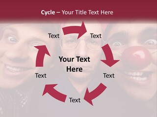 A Group Of People With Clown Noses And A Clown Nose PowerPoint Template